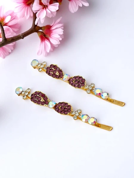 Royalfashion Шпильки для волосся зі стразами та маленькими бантиками Tiny Bows