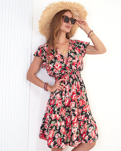 Royalfashion Bawełniana damska sukienka z printem