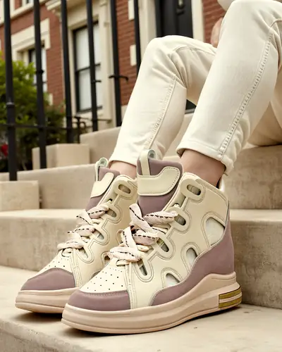 Royalfashion Високі спортивні черевики для жінок з прихованим каблуком Oblaffi