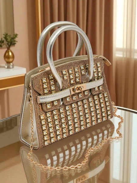 Royalfashion Kopertowa torebka damska z cyrkoniami Seren Voux