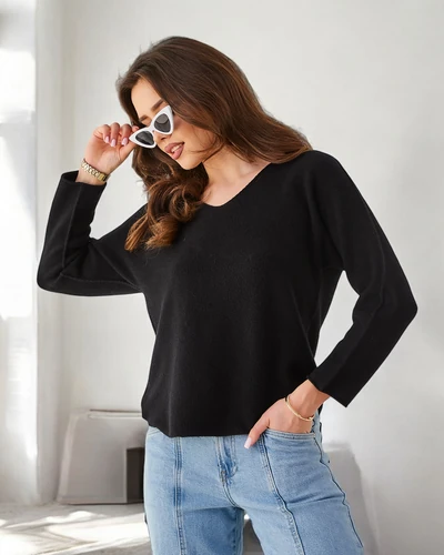 Royalfashion Wiskozowy cienki damski sweterek