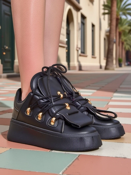 Royalfashion жіночі кросівки з декоративним язичком. Спортивні жіночі кросівки на товстій підошві. Верх виконаний з синтетичної шкіри та має шнурівку. Внутрішня частина виготовлена з приємної тканини. Модель оснащена декоративним язичком. Ідеально підходя