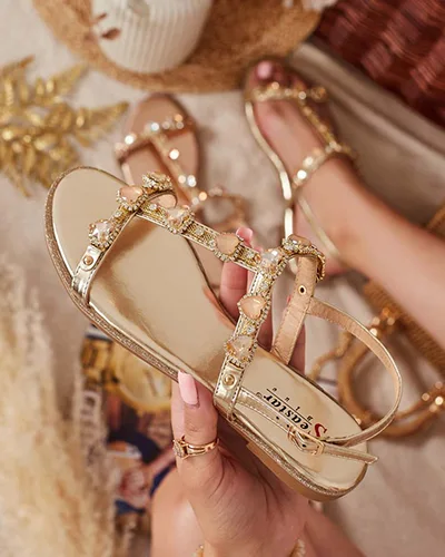 Royalfashion Damskie sandały z cyrkoniami Selina