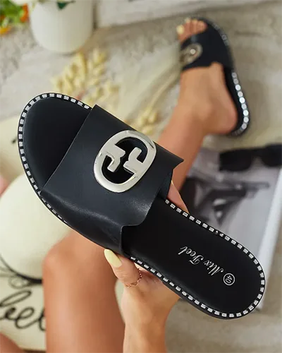 Royalfashion Damskie klapki na płaskiej podeszwie Fim