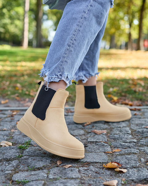 Royalfashion Бежеві жіночі черевики a'la snow boots Uteris