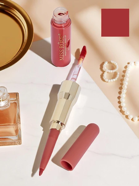 Рідка помада та олівець для губ 2-в-1 Корал Фівер