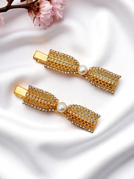 Royalfashion Spinka do włosów z cyrkoniami w kształcie kokardek Bow Sparkle