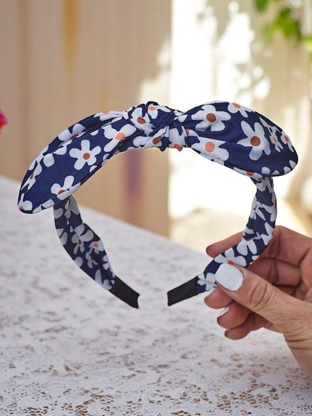 Royalfashion Opaska do włosów z kokardką w kwiatuszki Florinka