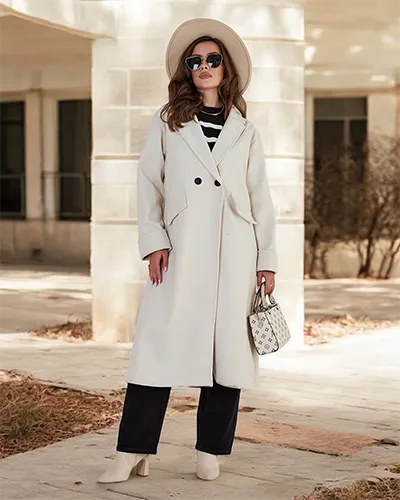 Royalfashion Długi płaszcz damski
