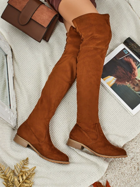 Kozaki damskie za kolano eko zamszowe Denvoria