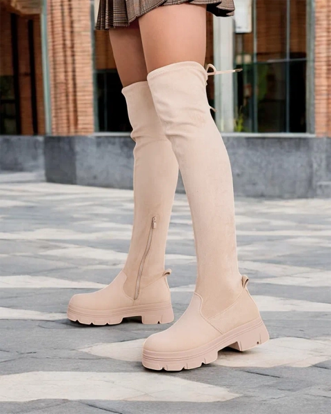 Royalfashion Damskie wsuwane kozaki za kolano Aniaf