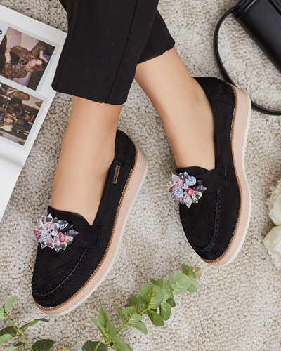 Royalfashion Mokasyny z kolorowymi kamyczkami Restea