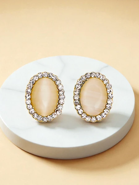 Royalfashion Klipsy kolczyki damskie z kryształem i cyrkoniami