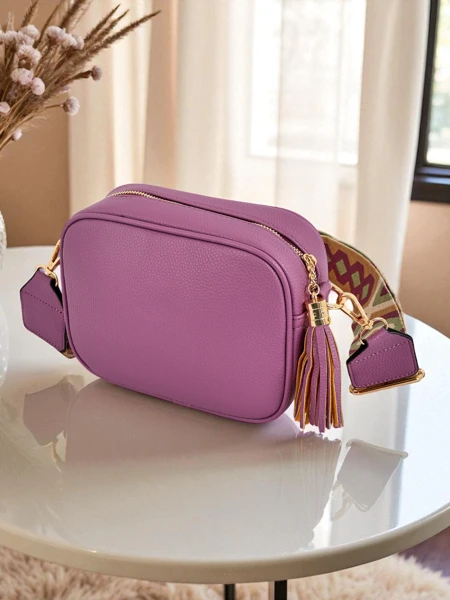 Royalfashion Mała damska torebka z eko skóry z kolorowym paskiem Kovi Lace