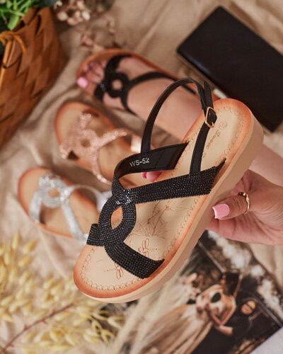 Royalfashion Damskie sandały z cyrkoniami Elova