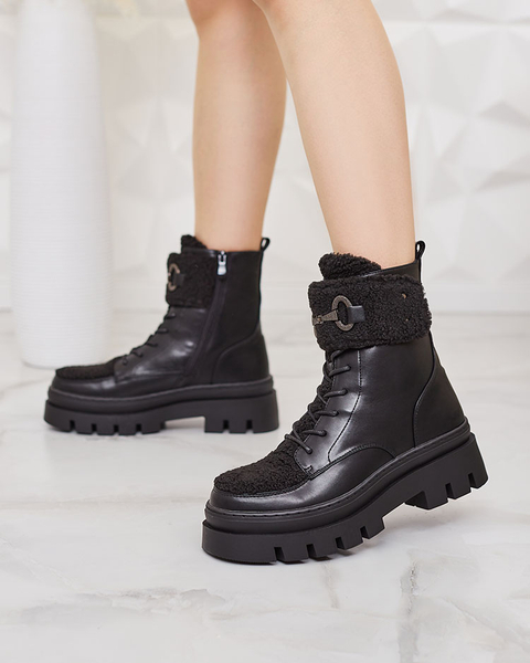 Royalfashion Botki damskie z kożuszkiem Faeltone