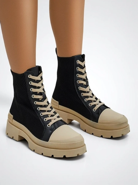 Royalfashion Wysokie trampki damskie na masywnej podeszwie Heyloy