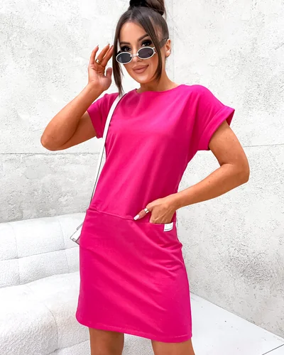 Royalfashion Bawełniana damska sukienka tkaninowa