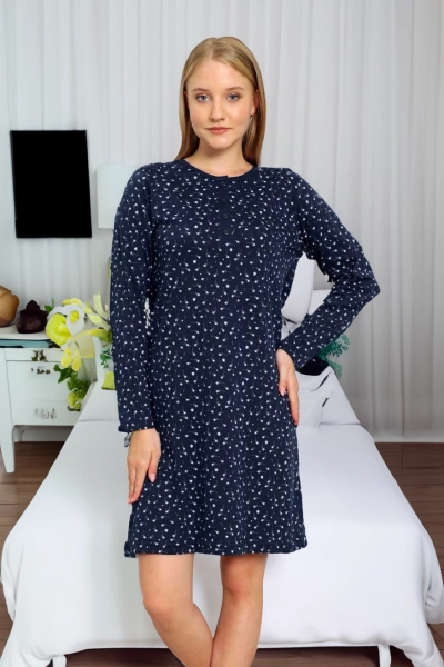 Royalfashion Bawełniana nocna koszula damska w gwiazdki