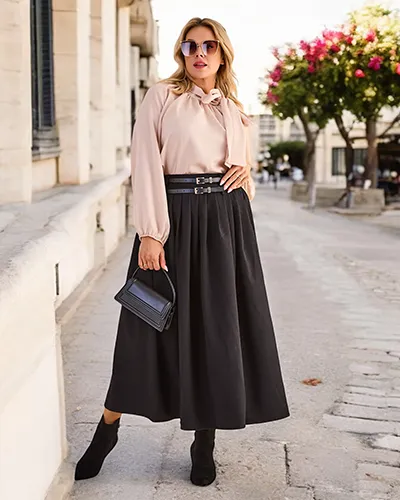 RoyalFashion Жіноча міді-спідниця PLUS SIZE