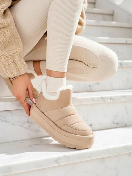 Royalfashion Krótkie buty a'la śniegowce damskie Zoeno