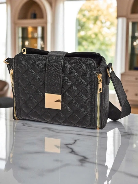 Royalfashion Lakierowana mała damska torebka z eko skóry QuiltMini Bag