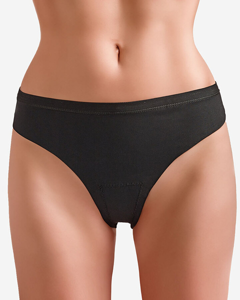 Royalfashion Majtki damskie stringi w kolorze czarnym