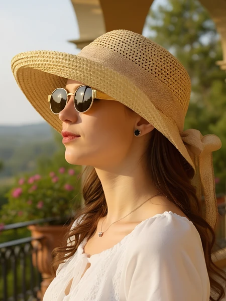 Royalfashion Damski kapelusz słomiany Grace Ribbon