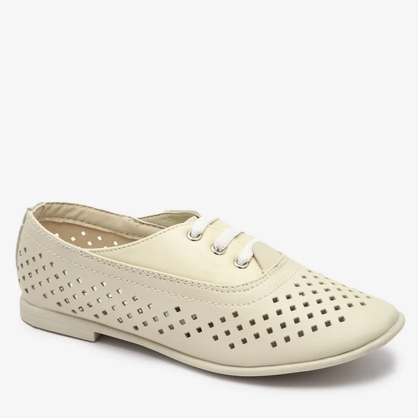 Бежеві дитячі ажурні мокасини Janno- Footwear