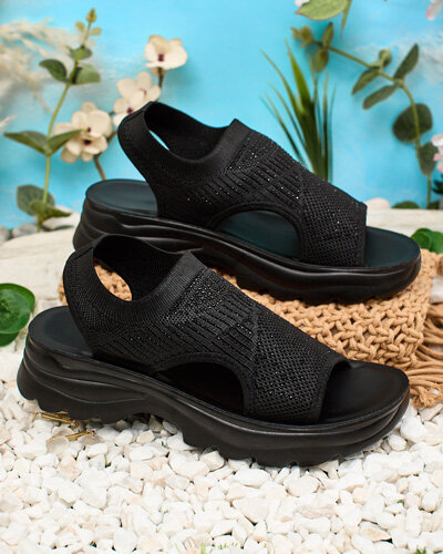 Royalfashion Sandałki damskie z cholewką i cyrkoniami Alebin