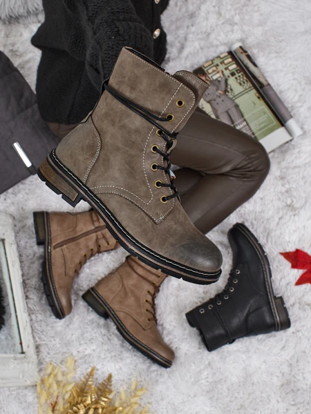 Ботильйони Жіночі Flora Зелені Шкіряні Елегантні на Осінь