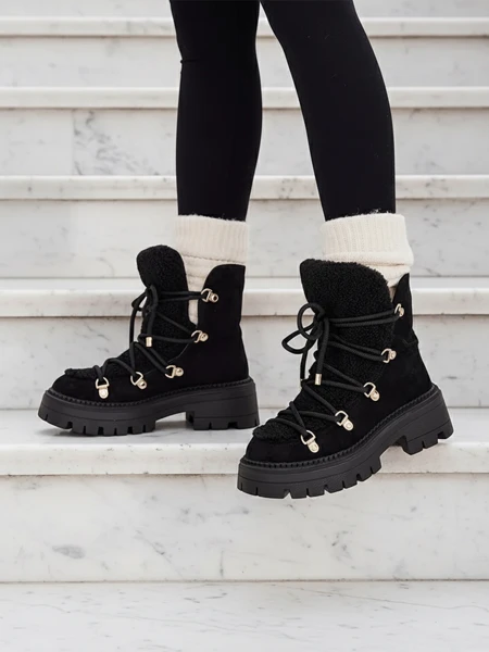 Royalfashion Śniegowce damskie sznurowane Lozin