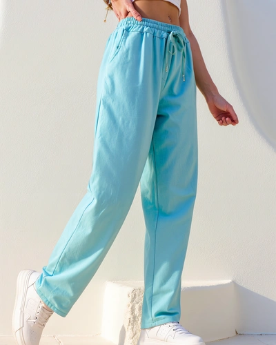 Royalfashion Bawełniane proste spodnie damskie materiałowe