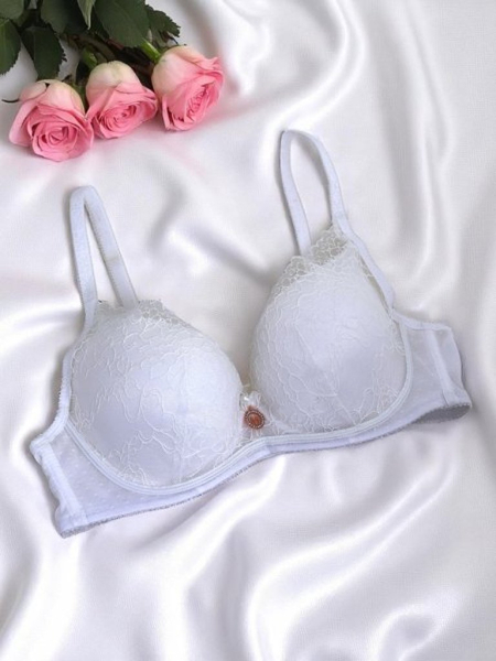 Royalfashion Damski biustonosz push- up z koronką Romance Push-Up