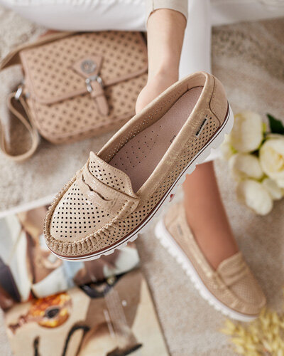 Royalfashion Ażurowe mokasyny damskie Leteller