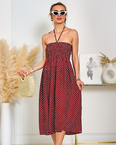 Royalfashion Damska sukienka do kolana w kropki