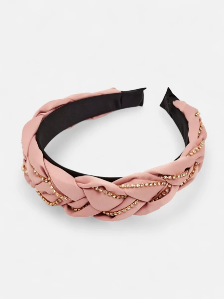 Royalfashion Opaska do włosów z pleceniem w warkocz zdobiona cyrkoniami