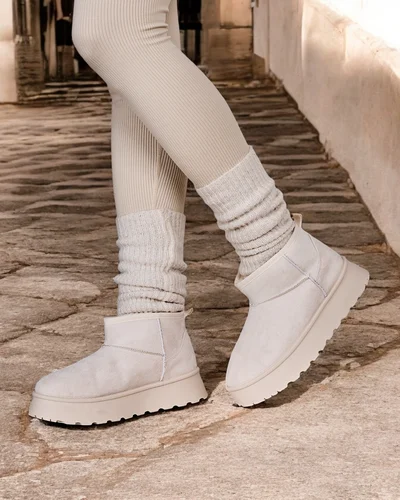 Royalfashion Krótkie buty a'la śniegowce damskie Hezio