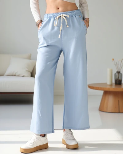 Royalfashion Жіночі широкі спортивні штани з віскози з цирконієм