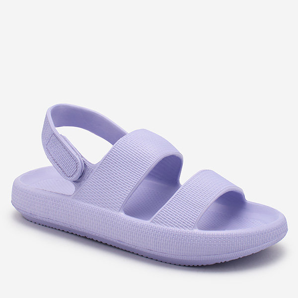 Фіолетові дитячі гумові сандалі на липучках Royalfashion Flexi Steps